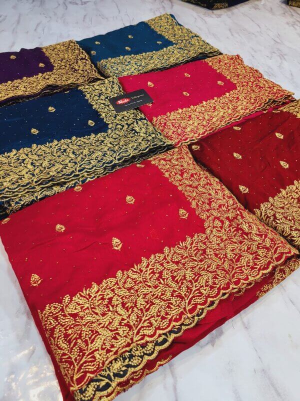 JF-11 embrodairey work saree - Image 4