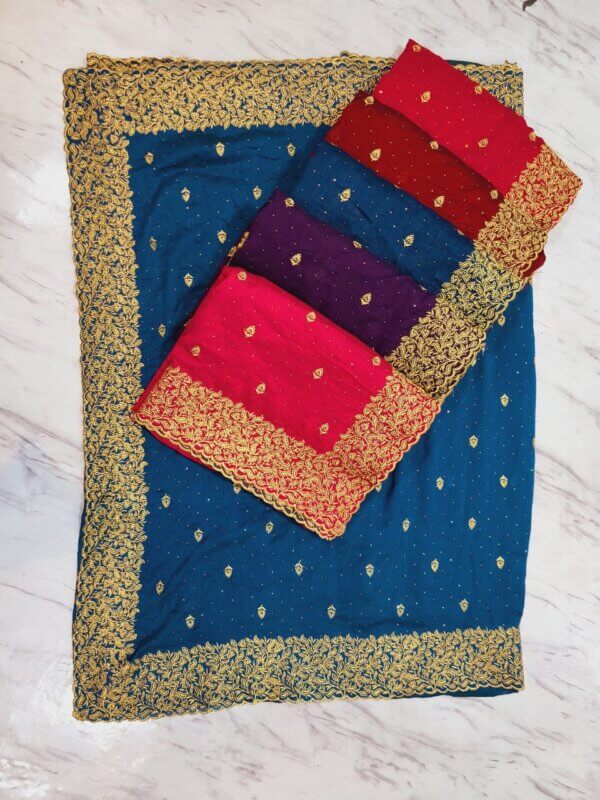 JF-11 embrodairey work saree - Image 3