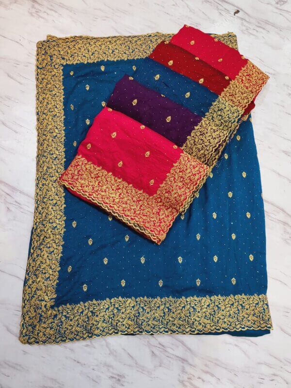 JF-11 embrodairey work saree - Image 2