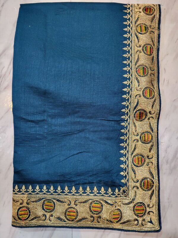 JF - 12 multi dhaga embrodairey work saree - Image 2