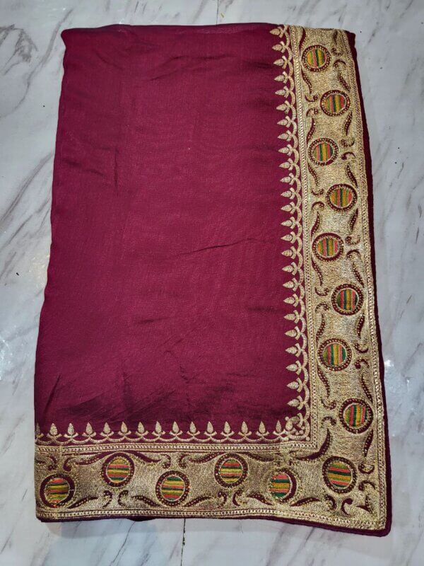 JF - 12 multi dhaga embrodairey work saree - Image 3