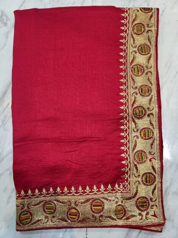 JF - 12 multi dhaga embrodairey work saree - Image 5