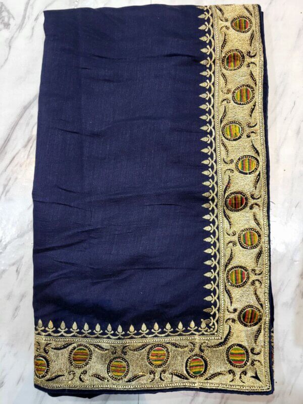 JF - 12 multi dhaga embrodairey work saree - Image 6