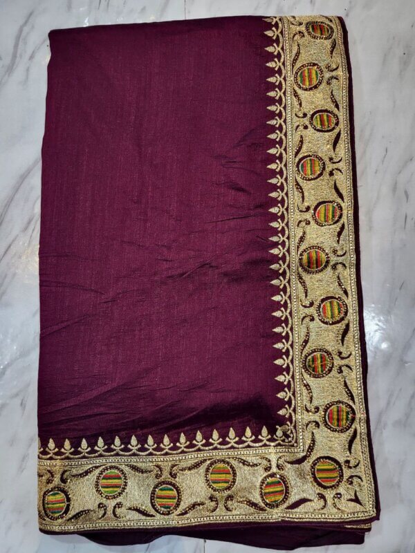 JF - 12 multi dhaga embrodairey work saree - Image 7