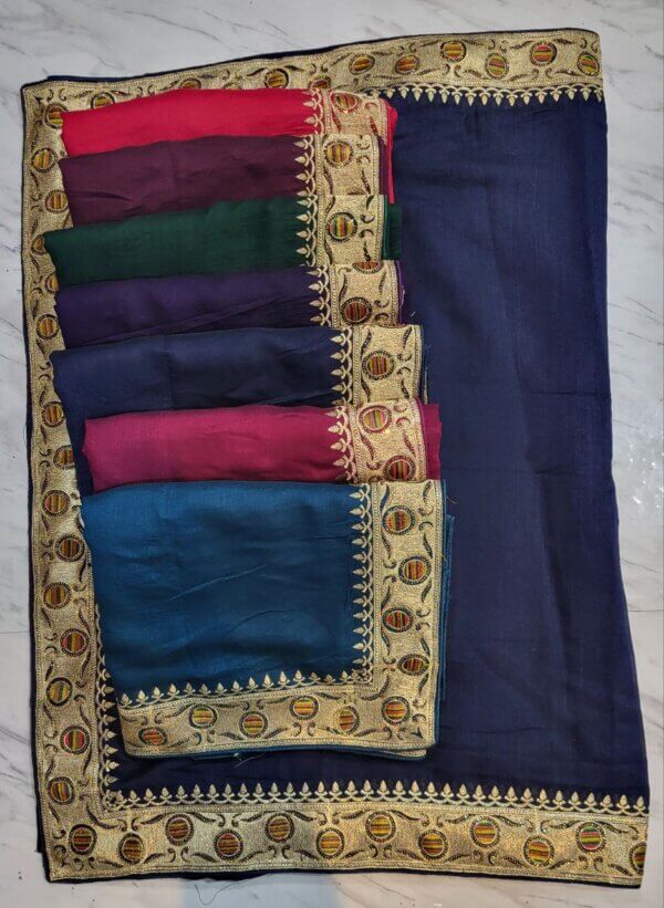 JF - 12 multi dhaga embrodairey work saree - Image 8